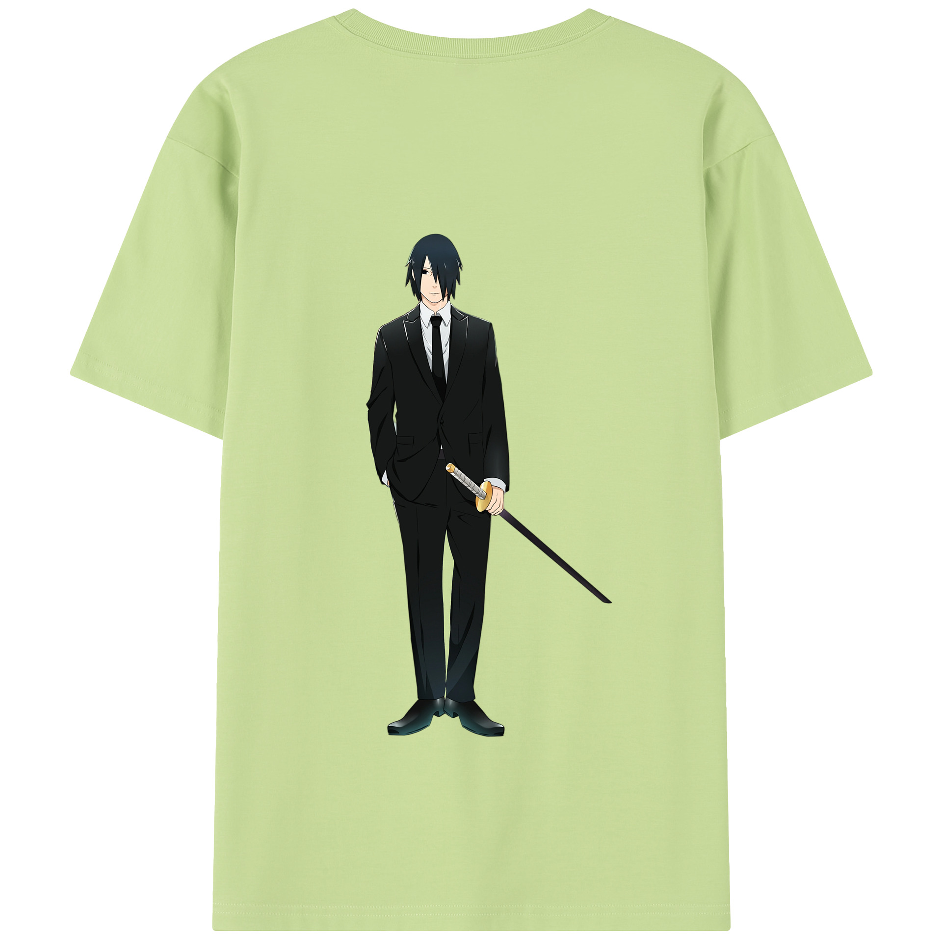 （画像用） NARUTO -ナルト- うちは サスケ Uchiha Sasuke 綿100％半袖Tシャツ（背面プリント）